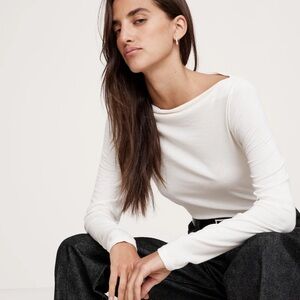 Banana Republic Luxe Wool-Blend Boat-Neck Top